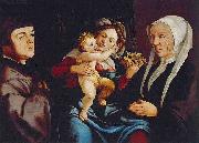 Jan van Scorel Madonna of the Daffodils with the Child and Donors oil painting artist